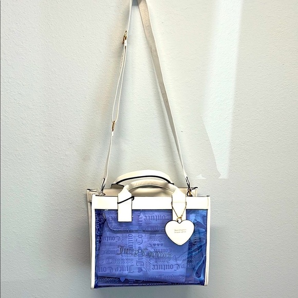 Juicy Couture Heart Dazzling Blue Beachin Large Tote Bag 💙🤍💙🤍 - Picture 7 of 11